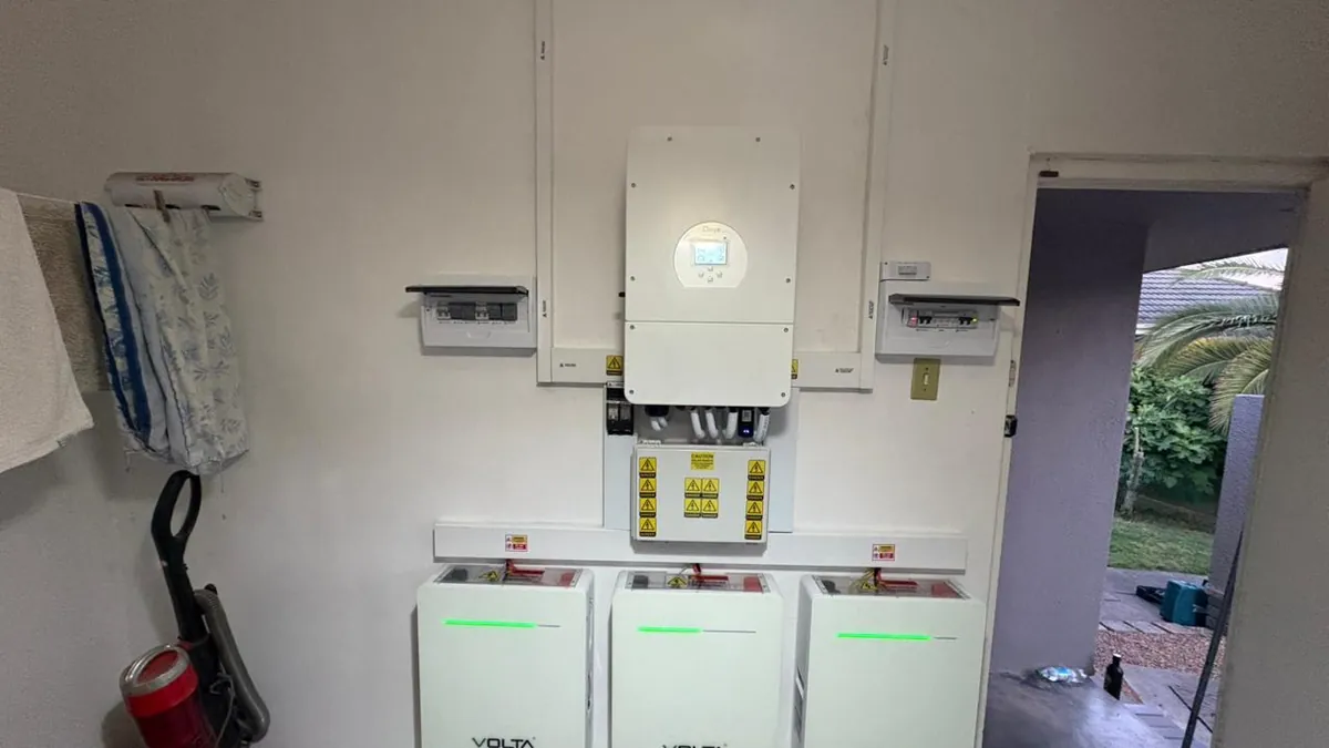 Solar battery and inverter installation, illustrating rent-to-own versus owning a solar system