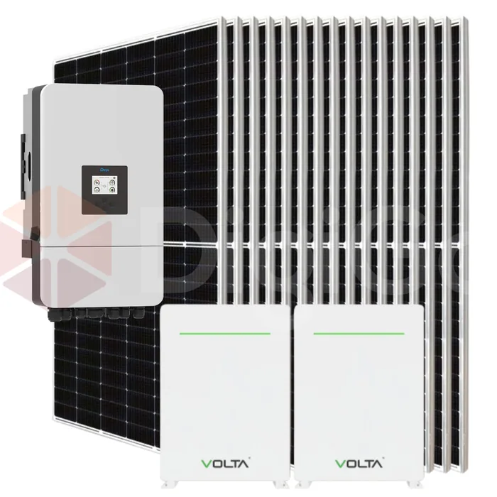 12kW Premium solar package: hybrid inverter, dual lithium batteries and panels