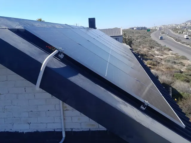 Solar panels installed on a home in Bloubergstrand, Cape Town
