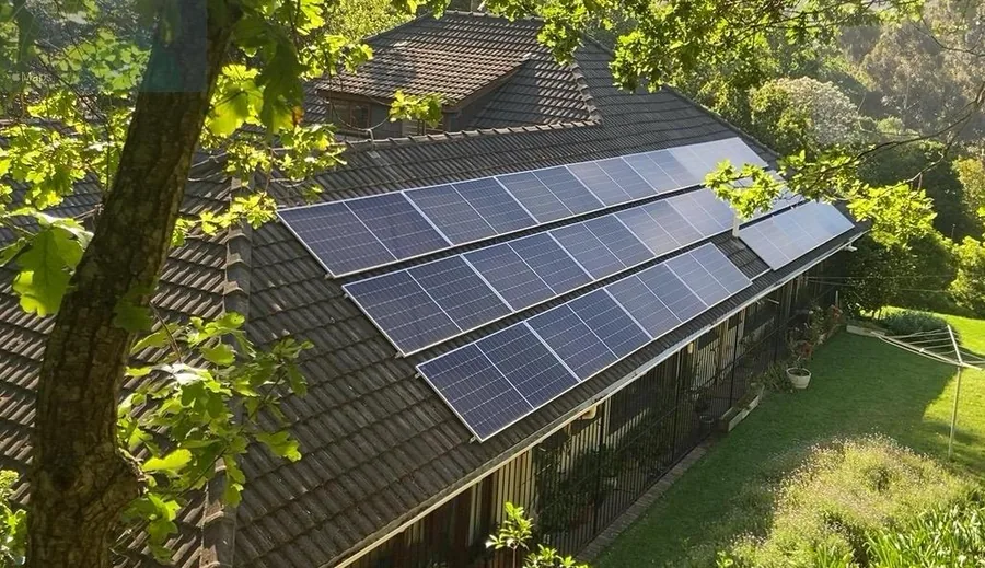 Large commercial solar panel array installed on a Cape Town property