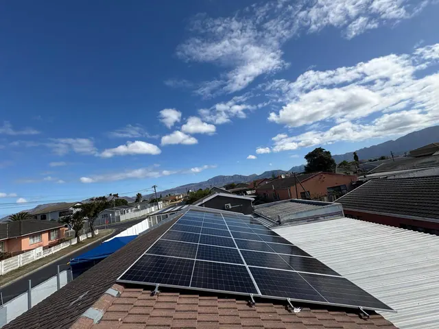 Solar panel installation on a home in Lotus River, Cape Town